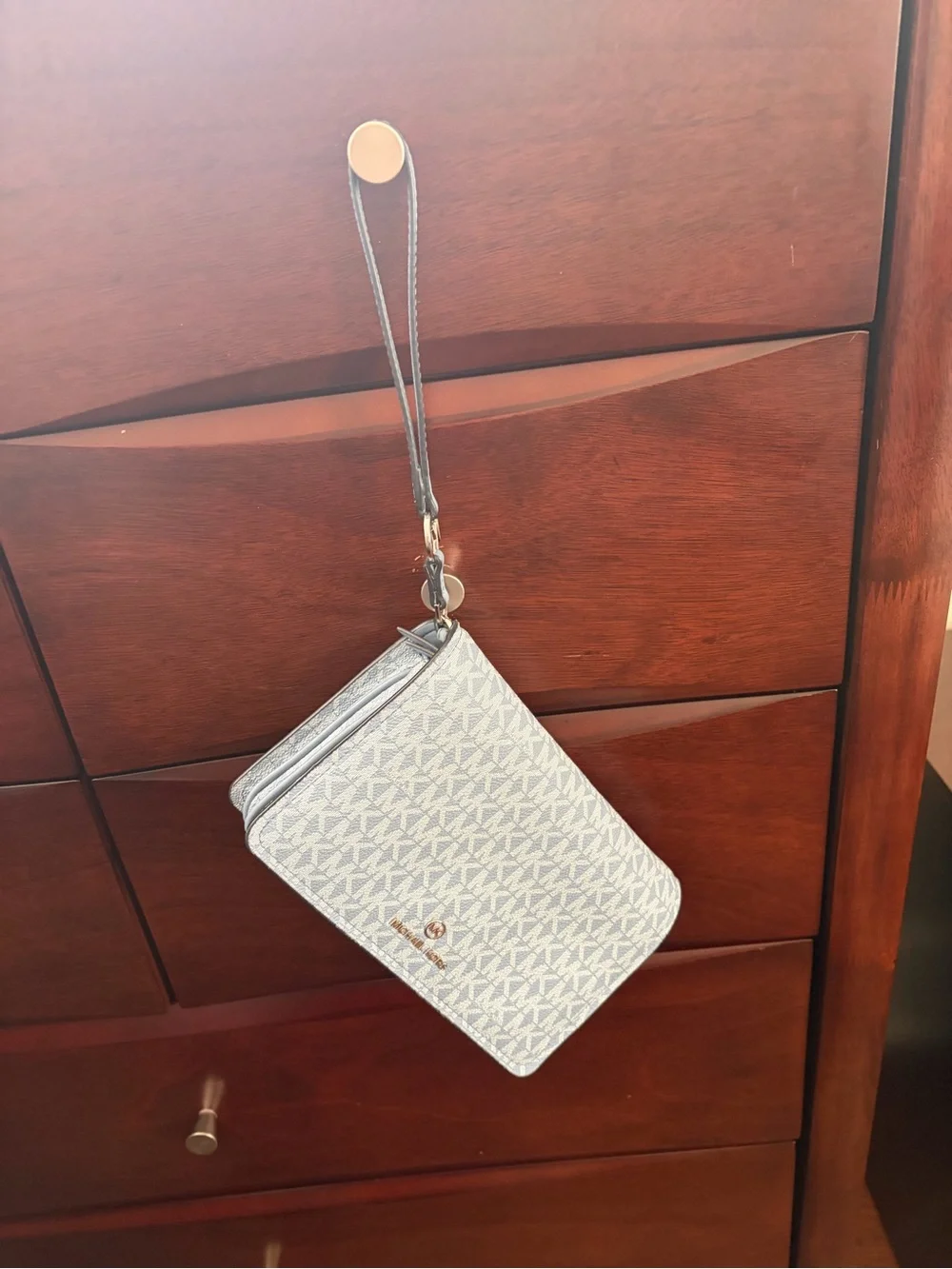 Michael Kors Blue MK Signature Crossbody Bag with Gold Hardware